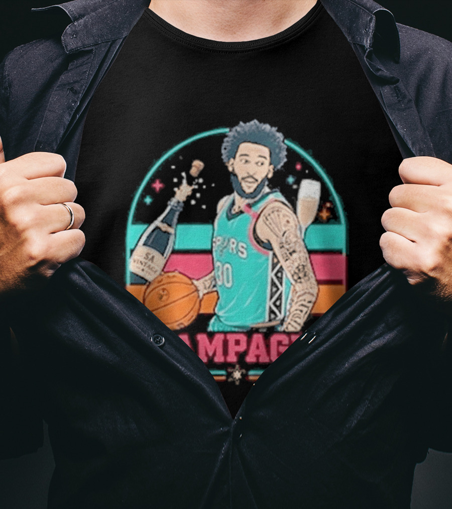 San Antonio Spurs Julian Champagnie 90s Style Basketball T-Shirt
