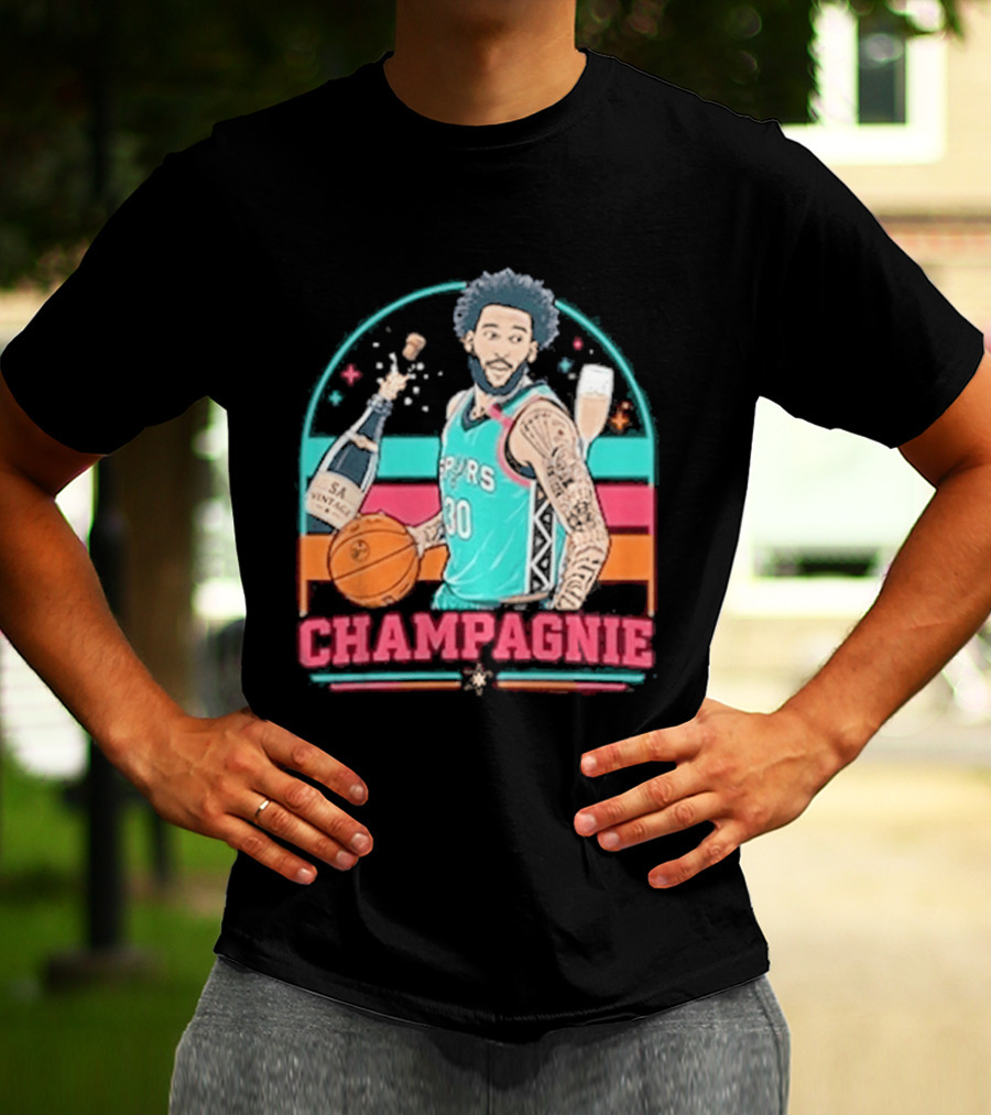 San Antonio Spurs Julian Champagnie 90s Style Basketball T-Shirt
