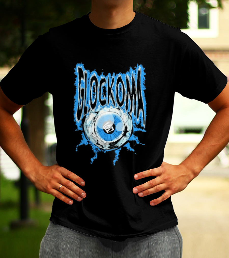 Key Glock Glockoma Eyeball Blue Splash T-Shirt