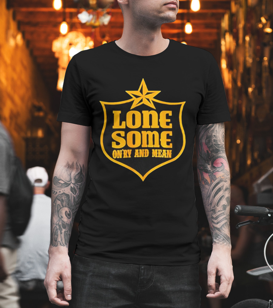 Lonesome On'ry And Mean Lone Star Shield T-Shirt