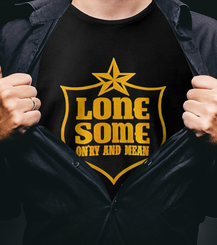 Lonesome On'ry And Mean Lone Star Shield T-Shirt