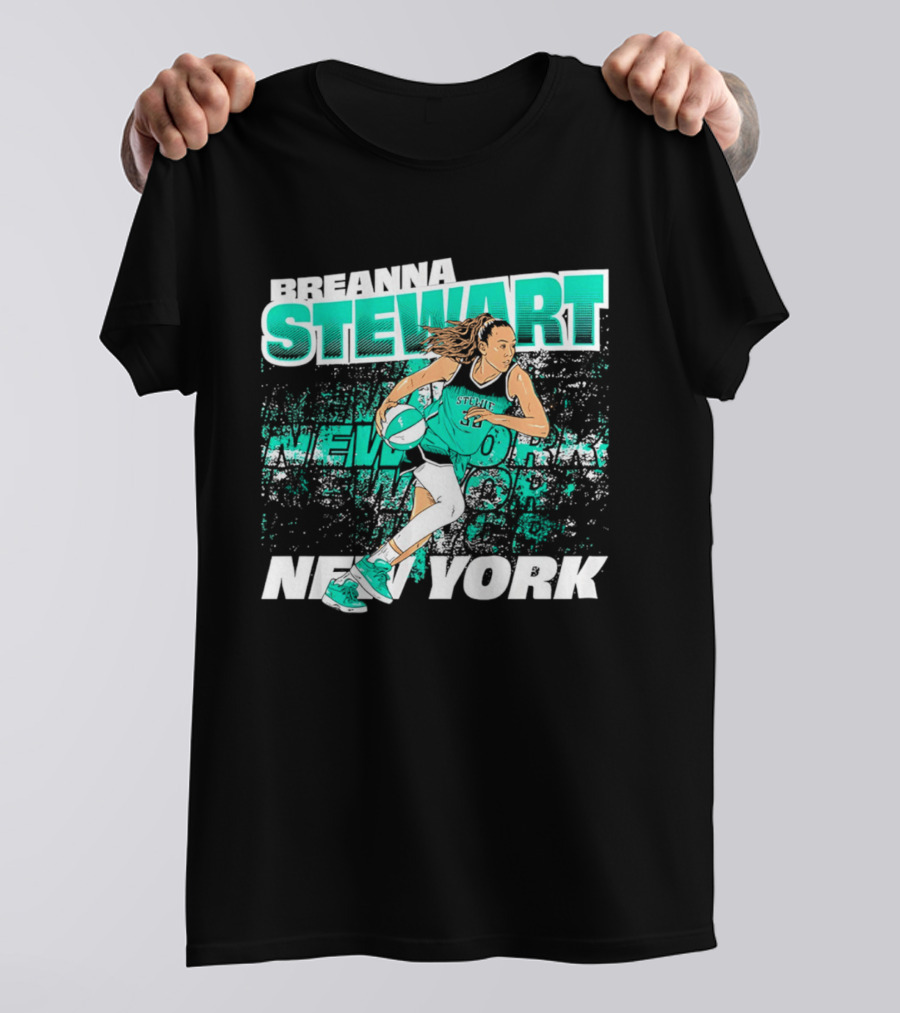 Breanna Stewart New York Basketball Player Action T-Shirt