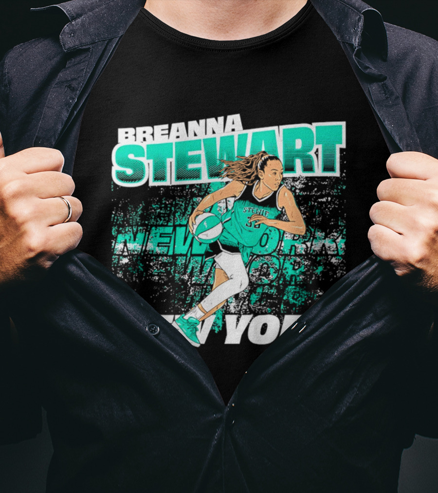 Breanna Stewart New York Basketball Player Action T-Shirt