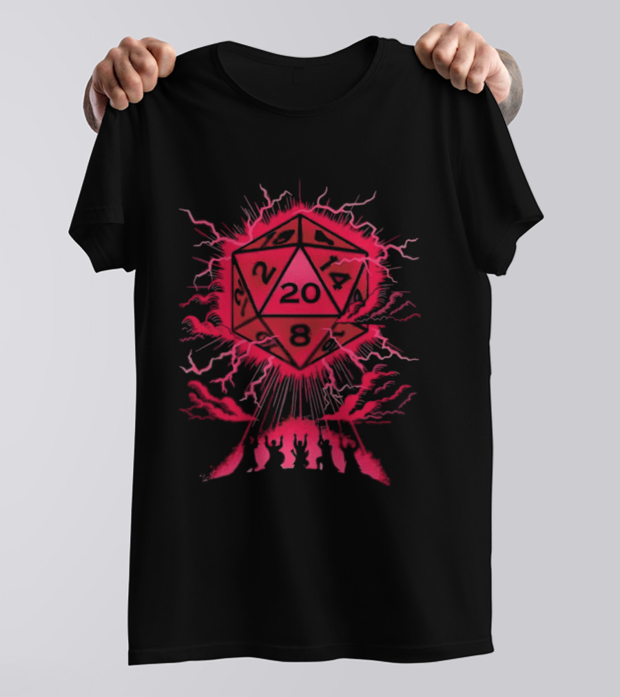 D20 Critical Blessing Dice Explosion Fantasy Game T-Shirt