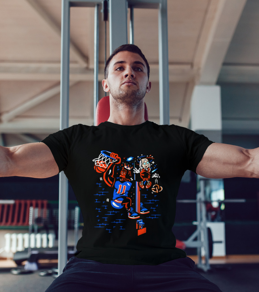 New York Knicks Basketball Number 11 Dunking Action T-Shirt
