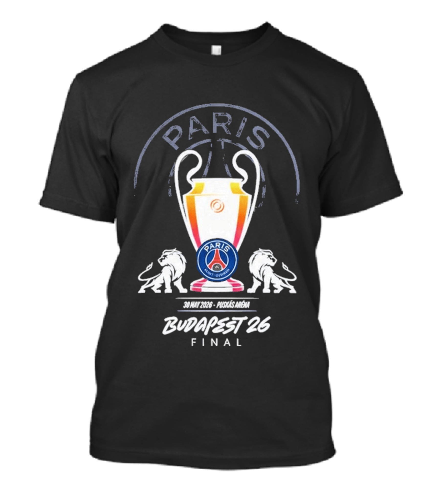 PSG Paris Saint Germain Budapest 2026 UCL Final Trophy T-Shirt