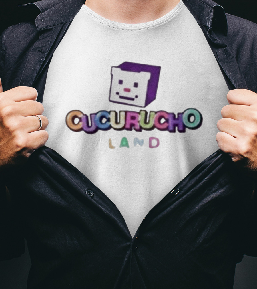 QSMP Cucurucho Land Colorful Cube Face Black T-Shirt