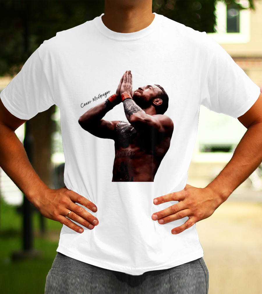 Conor McGregor Returning Pray Pose Tattooed MMA Fighter T-Shirt