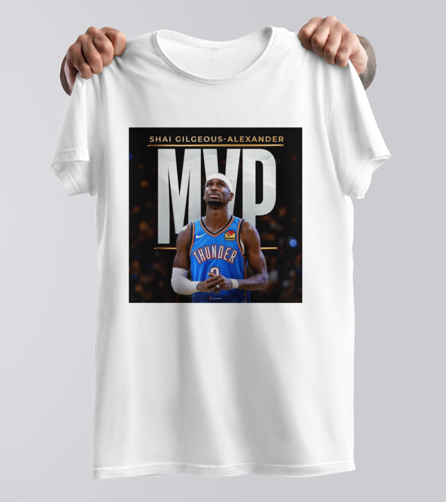 Shai Gilgeous Alexander Thunder MVP Celebration T-Shirt