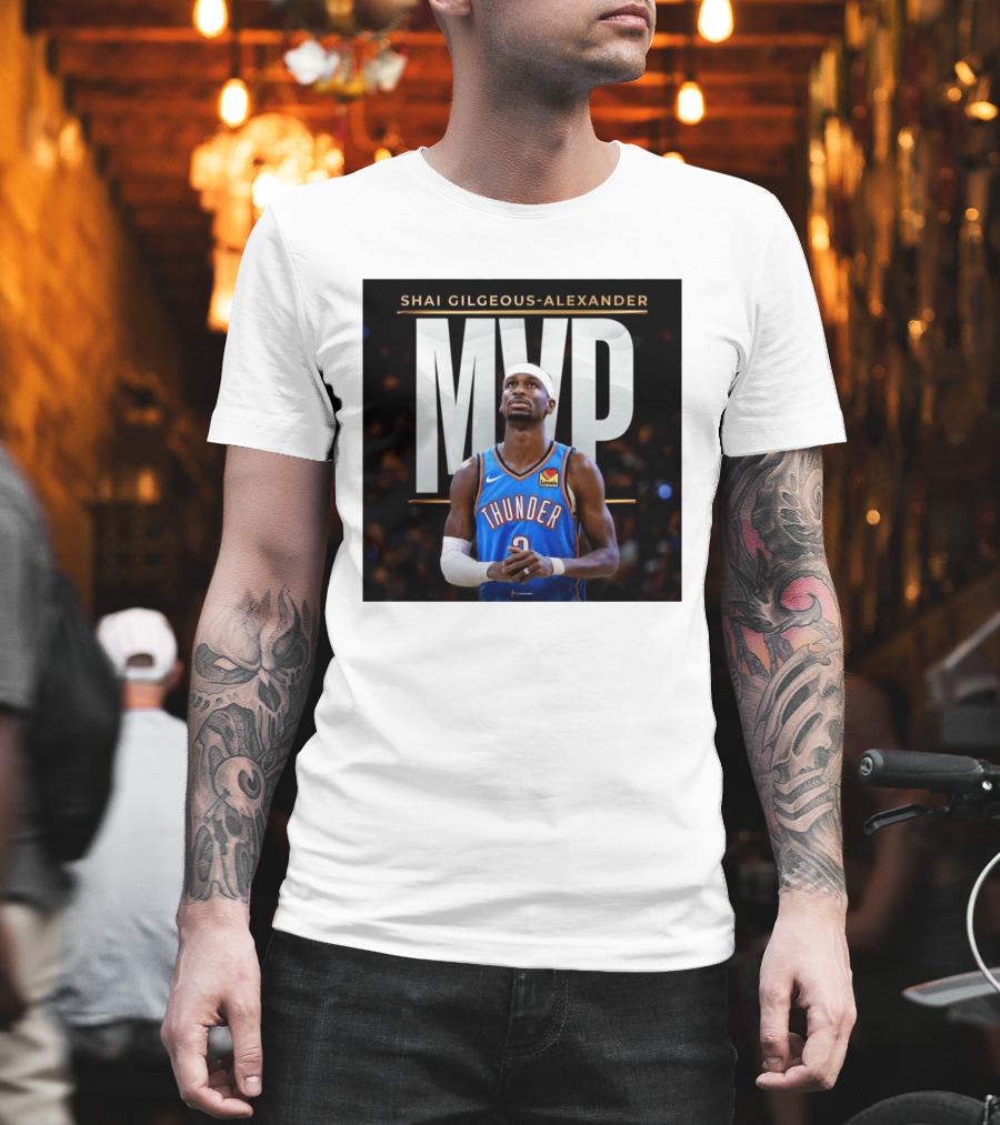 Shai Gilgeous Alexander Thunder MVP Celebration T-Shirt