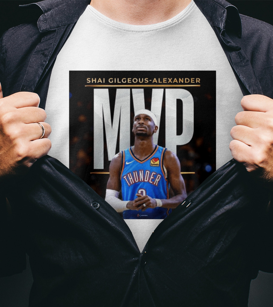 Shai Gilgeous Alexander Thunder MVP Celebration T-Shirt
