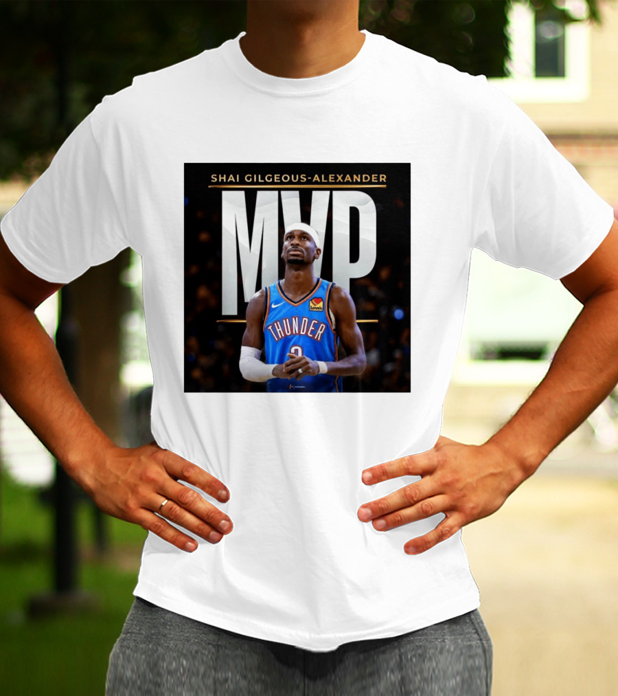 Shai Gilgeous Alexander Thunder MVP Celebration T-Shirt