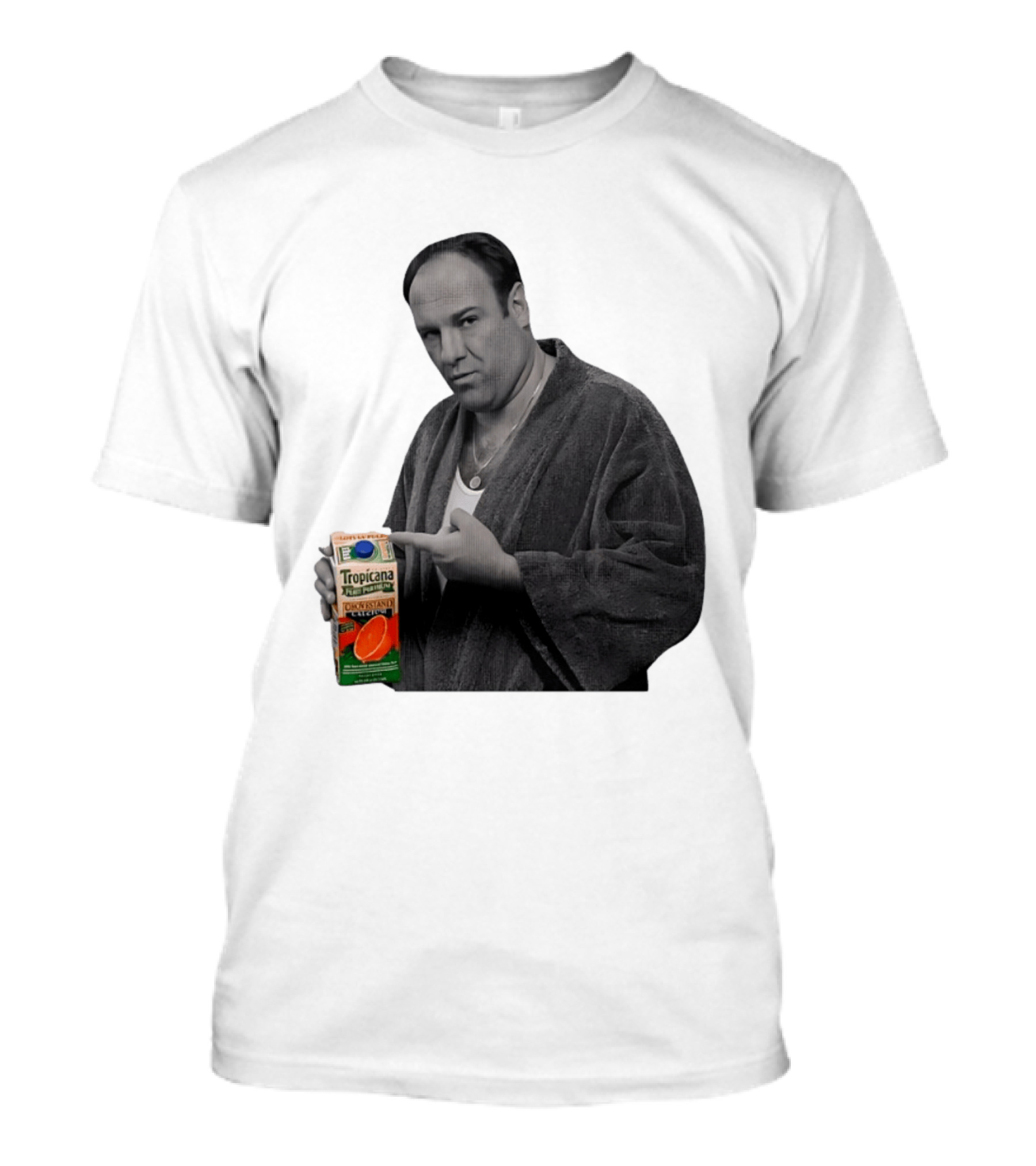 The Sopranos Tony Soprano Holding Tropicana Pure Premium Orange Juice T-Shirt
