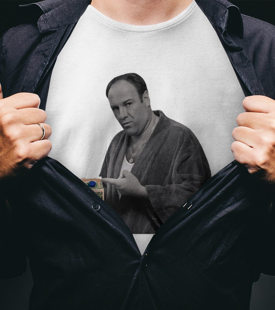 The Sopranos Tony Soprano Holding Tropicana Pure Premium Orange Juice T-Shirt