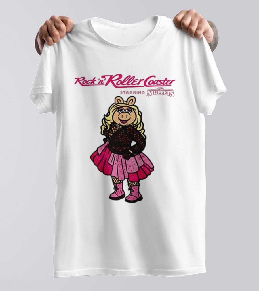 Miss Piggy Rockin' Roller Rhinestone Disney Muppets Couture Fashion T-Shirt