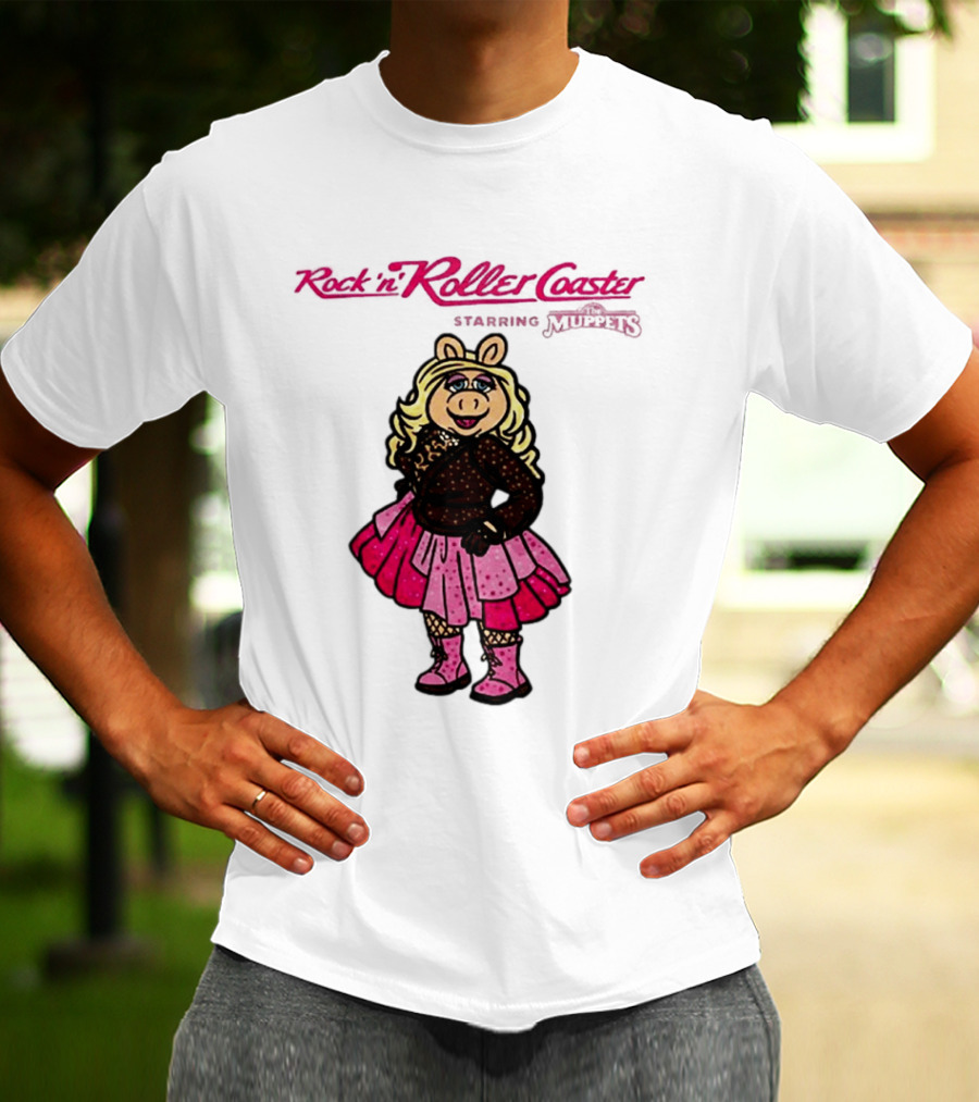 Miss Piggy Rockin' Roller Rhinestone Disney Muppets Couture Fashion T-Shirt