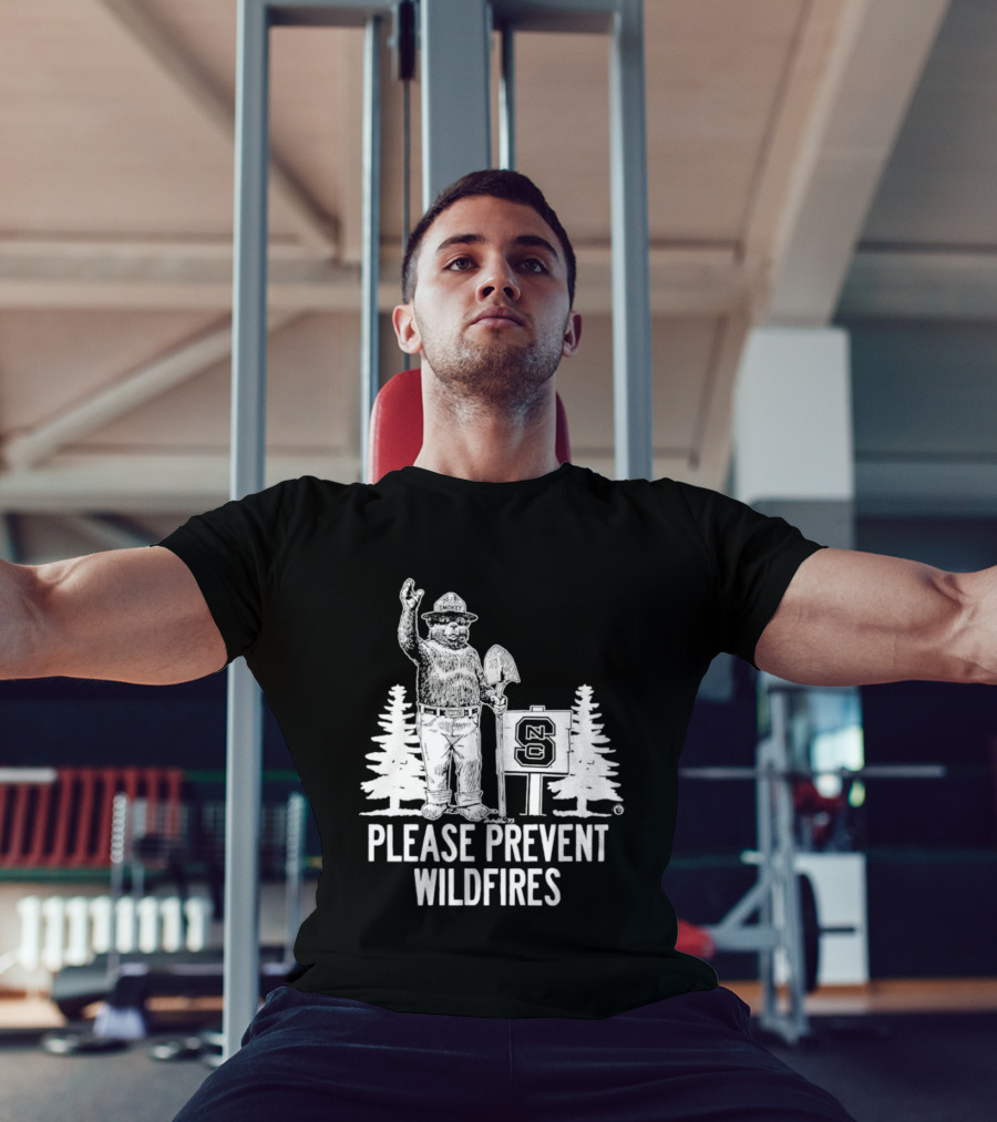 Smokey Bear NC State Collaboration Please Prevent Wildfires T-Shirt