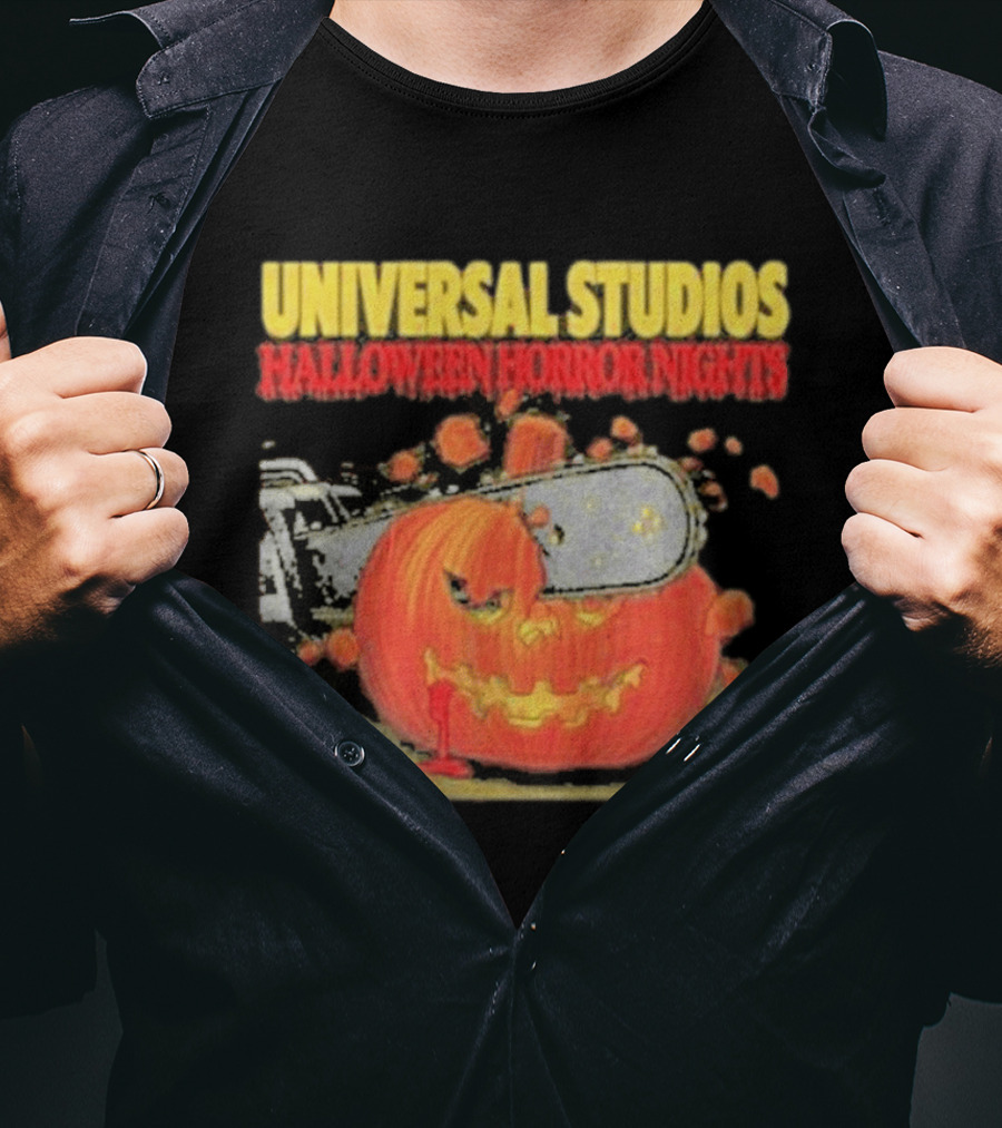 Universal Studios Halloween Horror Nights Pumpkin Chainsaw T-Shirt