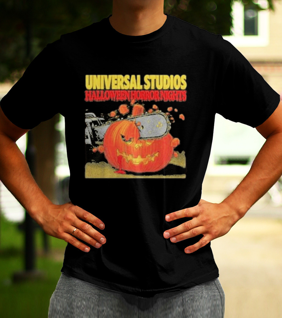 Universal Studios Halloween Horror Nights Pumpkin Chainsaw T-Shirt