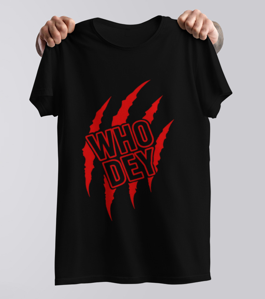Who Dey Claw Cincinnati Bengals White Orange Black T-Shirt
