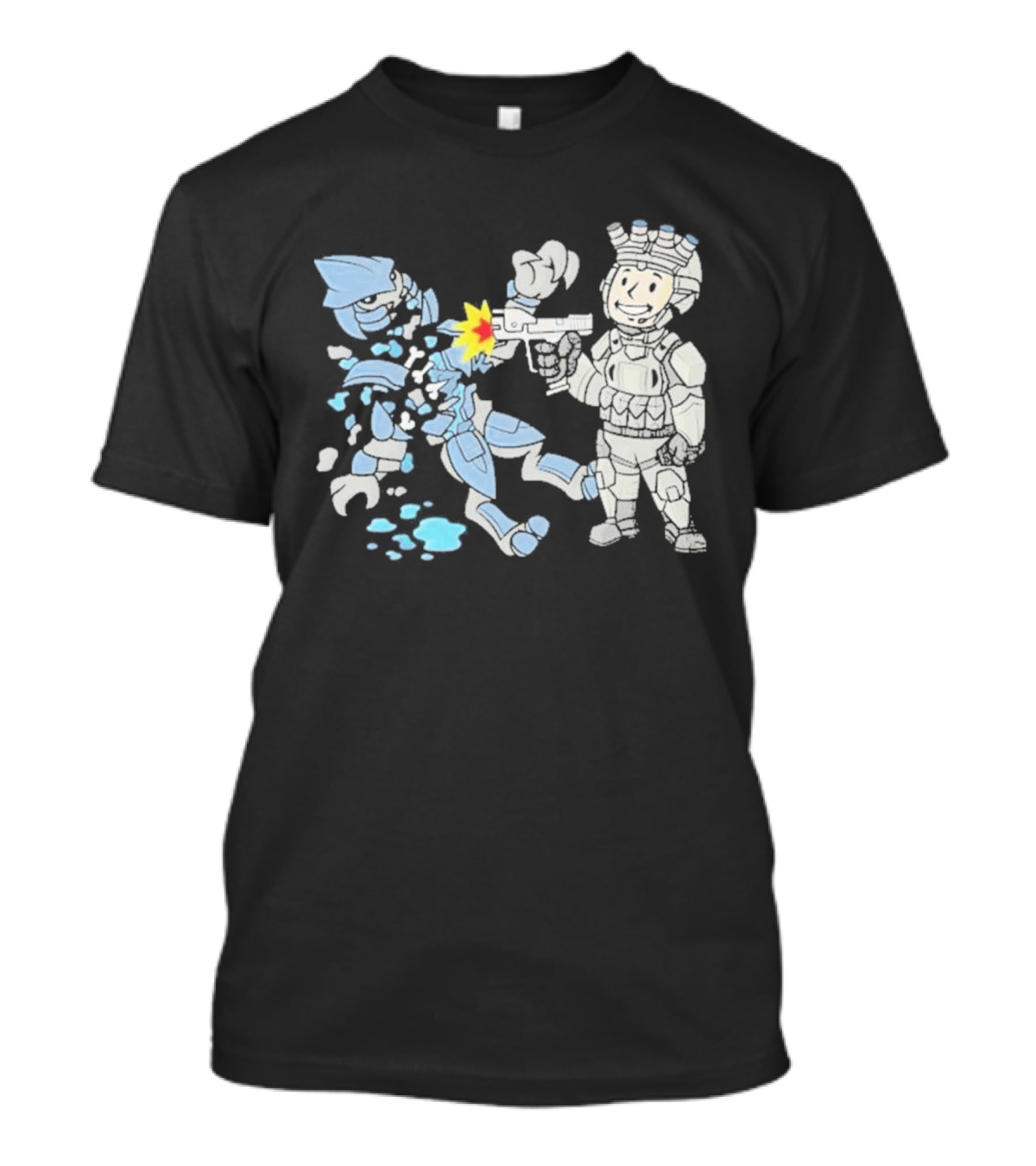 Xeno Slayer Threat Llama Alien Battle Scene T-Shirt