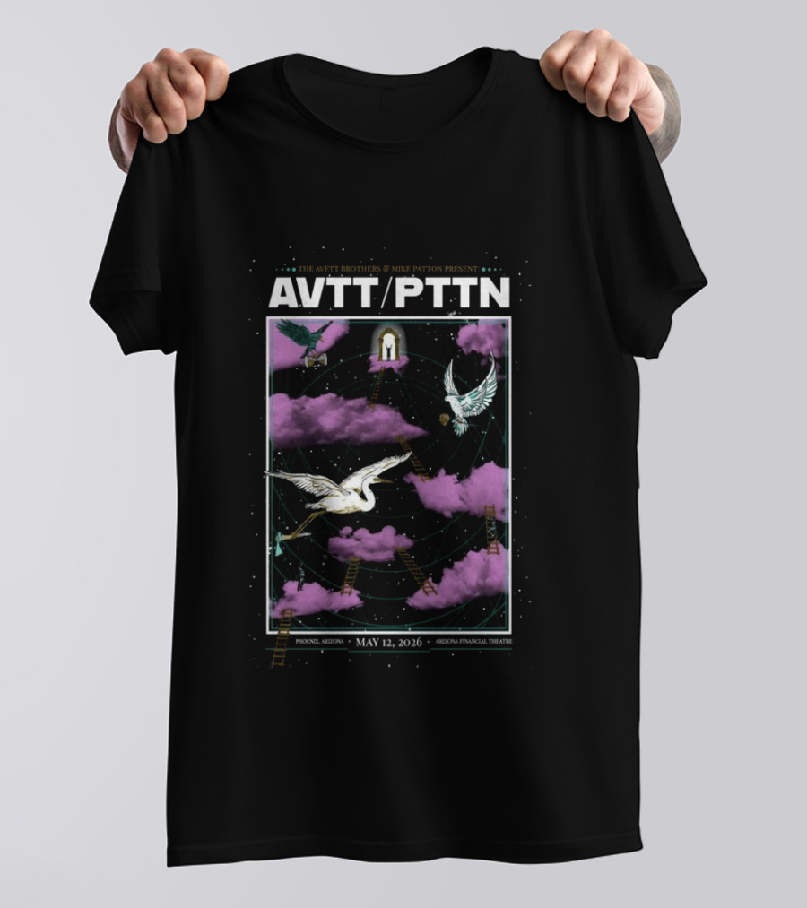 The Avett Brothers Mike Patton Present AVTT PTTN Phoenix Arizona May 12 2026 Arizona Financial Theatre T-Shirt