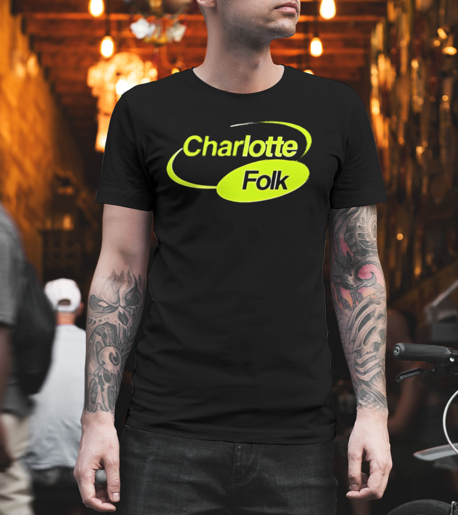 Charlotte Folk Neon Green Swirl T-Shirt