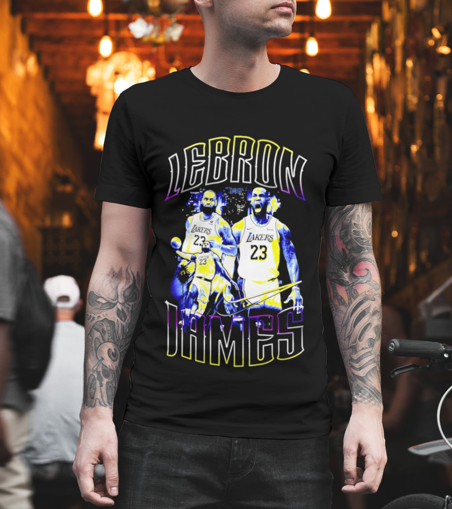 LeBron James Los Angeles Lakers Iconic Basketball T-Shirt