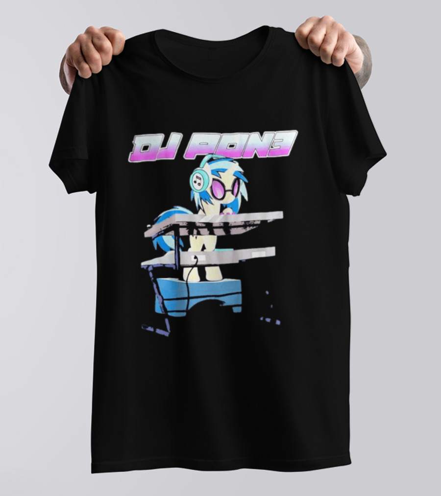 DJ Pon3 My Little Pony Character With Headphones And Turntable T-Shirt