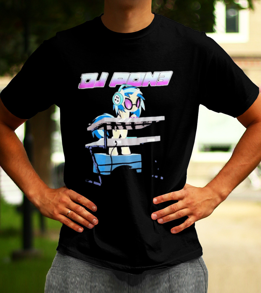 DJ Pon3 My Little Pony Character With Headphones And Turntable T-Shirt