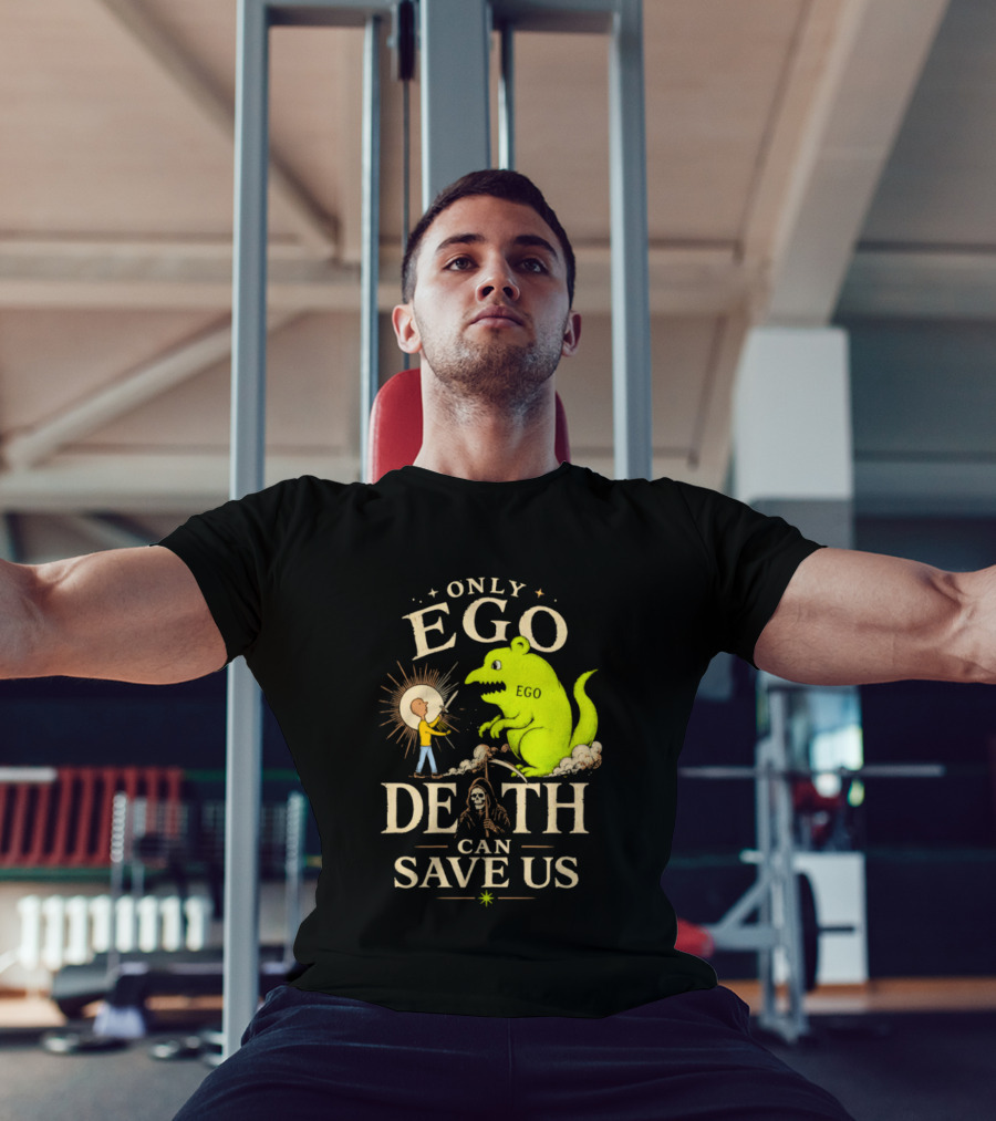 Only Ego Death Can Save Us Cartoon Monster And Sun Encounter T-Shirt