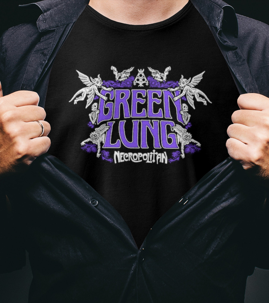 Green Lung Necropolitan Gothic Band Motif T-Shirt