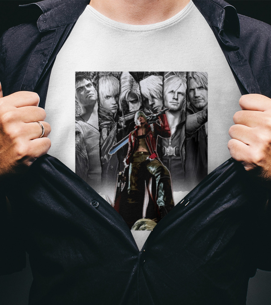 Dante Gen Devil May Cry Anime Collage Character Montage T-Shirt