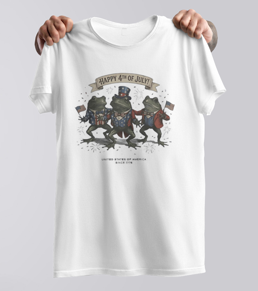 Frogs America 250 Happy 4th Of July Independence Day Celebration T-Shirt