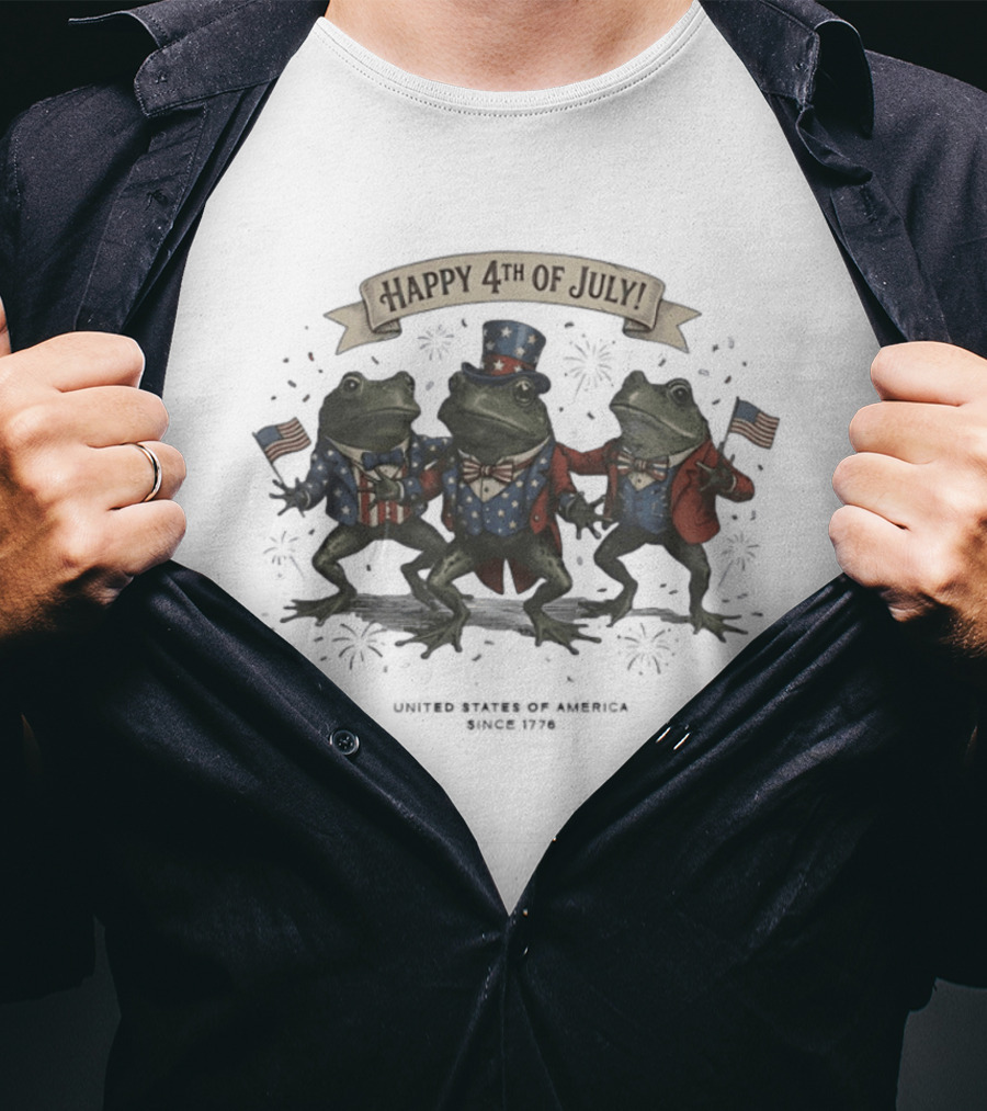 Frogs America 250 Happy 4th Of July Independence Day Celebration T-Shirt