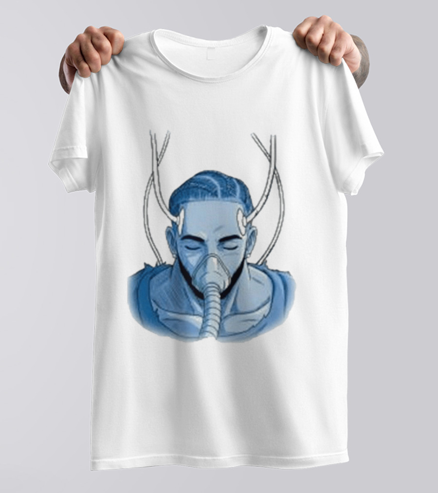 Reaven Leggenda Futuristic Masked Figure With Antlers T-Shirt
