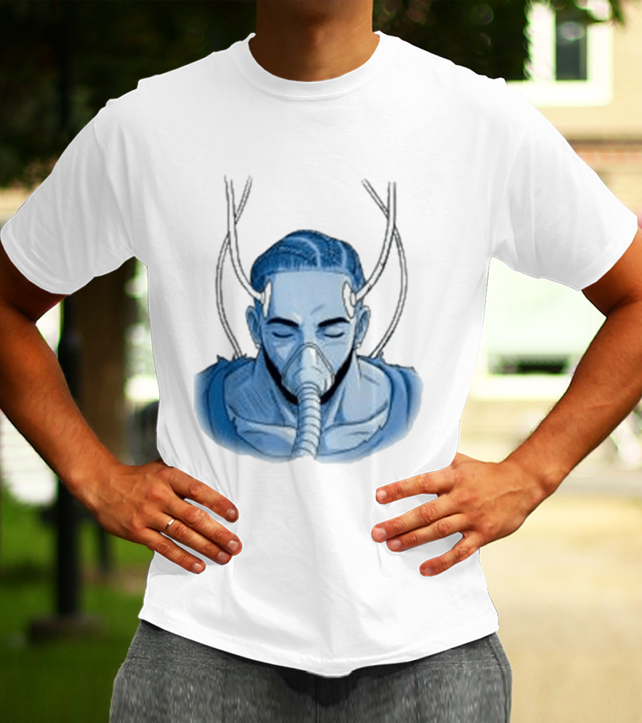 Reaven Leggenda Futuristic Masked Figure With Antlers T-Shirt