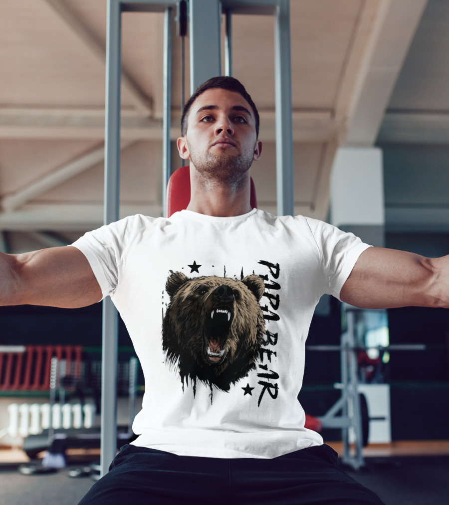 Roaring Grizzly Bear Papa Bear Fierce Wildlife Expression T-Shirt
