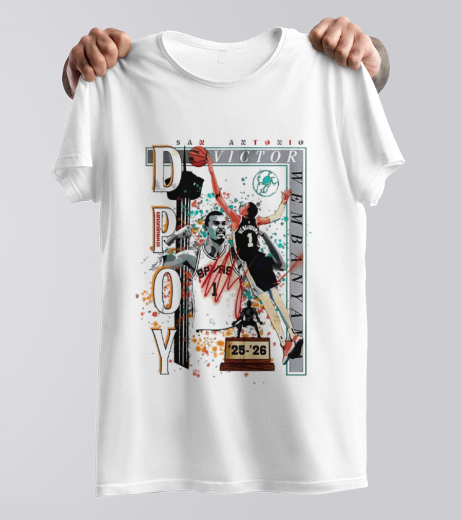San Antonio Spurs DPOY Victor Wembanyama 25 26 T-Shirt