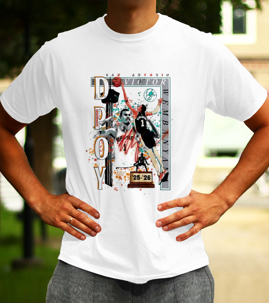 San Antonio Spurs DPOY Victor Wembanyama 25 26 T-Shirt