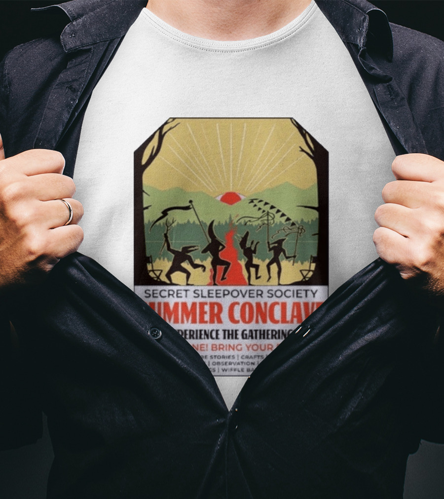 Secret Sleepover Society Summer Conclave Experience The Gathering Archery Campfire Stories Crafts Survival Skills T-Shirt