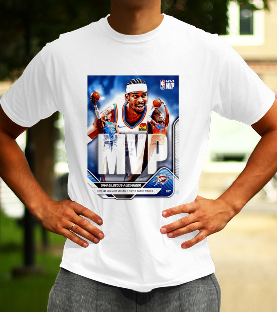 Shai Gilgeous Alexander Oklahoma City Thunder 2026 Kia NBA MVP Most Valuable Player Award Winner T-Shirt