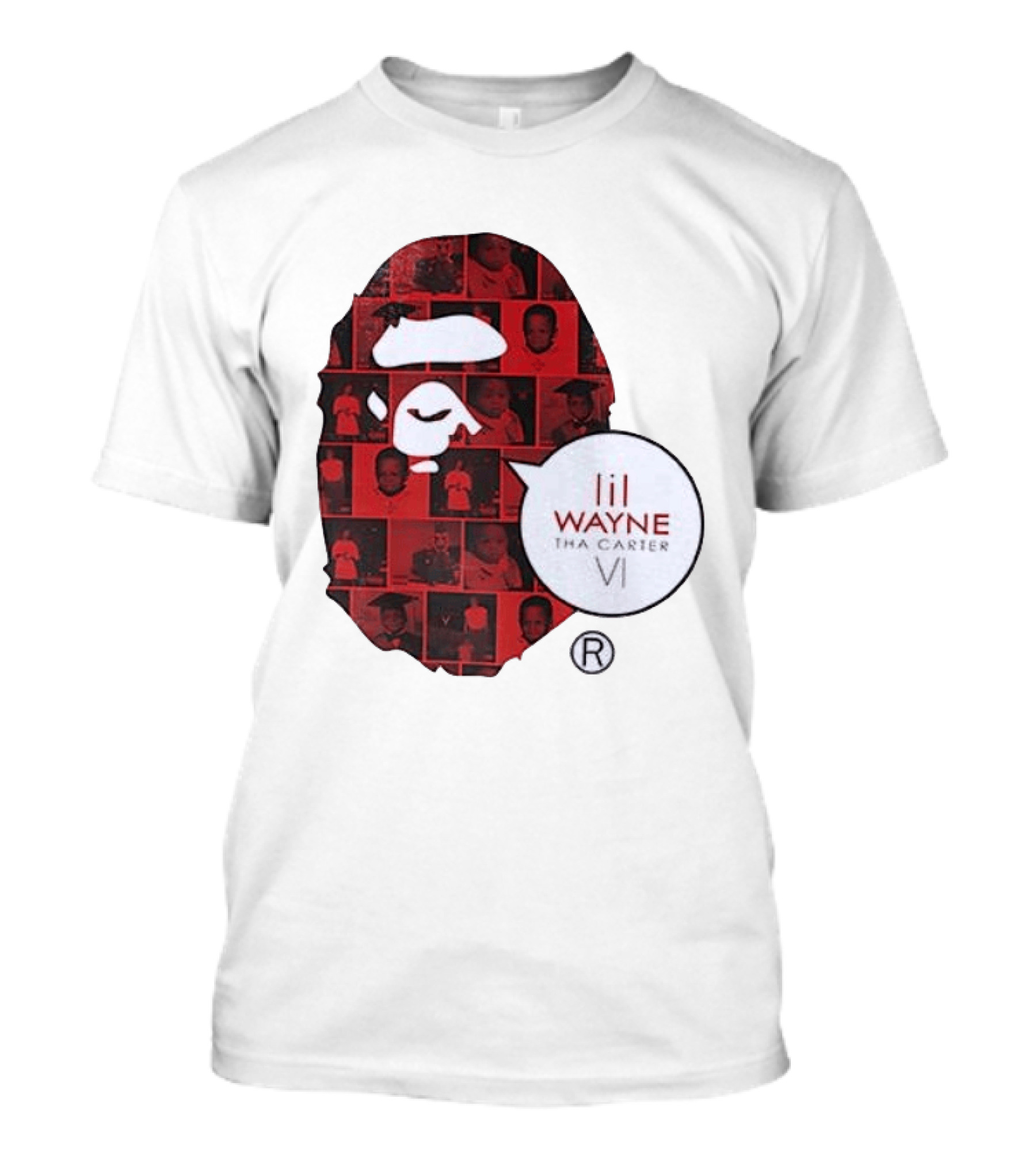 Lil Wayne Tha Carter VI BAPE Collaboration Red Photo Collage T-Shirt