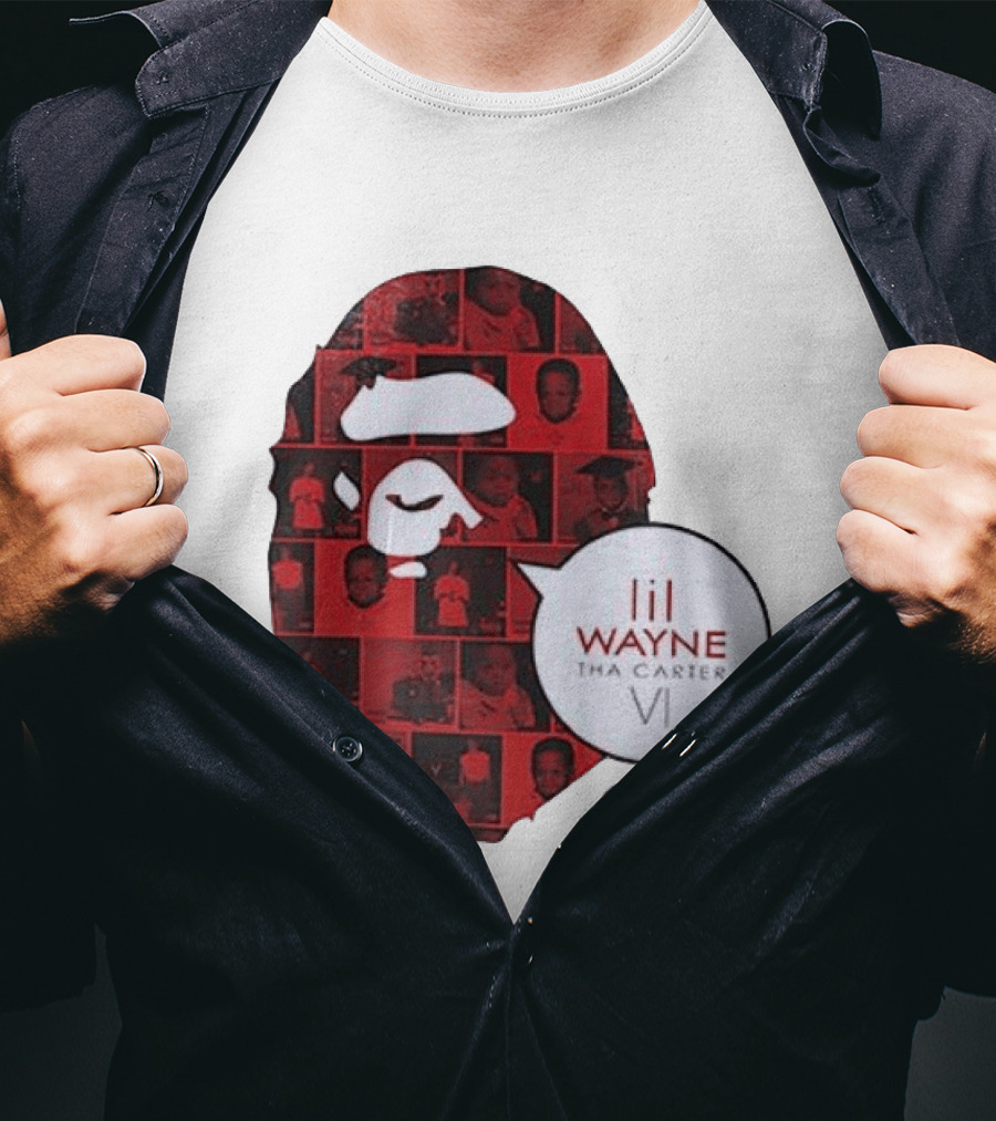 Lil Wayne Tha Carter VI BAPE Collaboration Red Photo Collage T-Shirt
