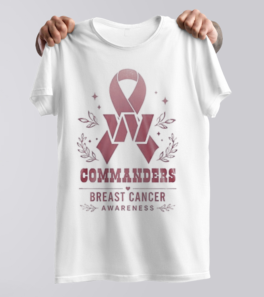 Commanders Breast Cancer Awareness Ribbon Hope And Strength Support T-Shirt