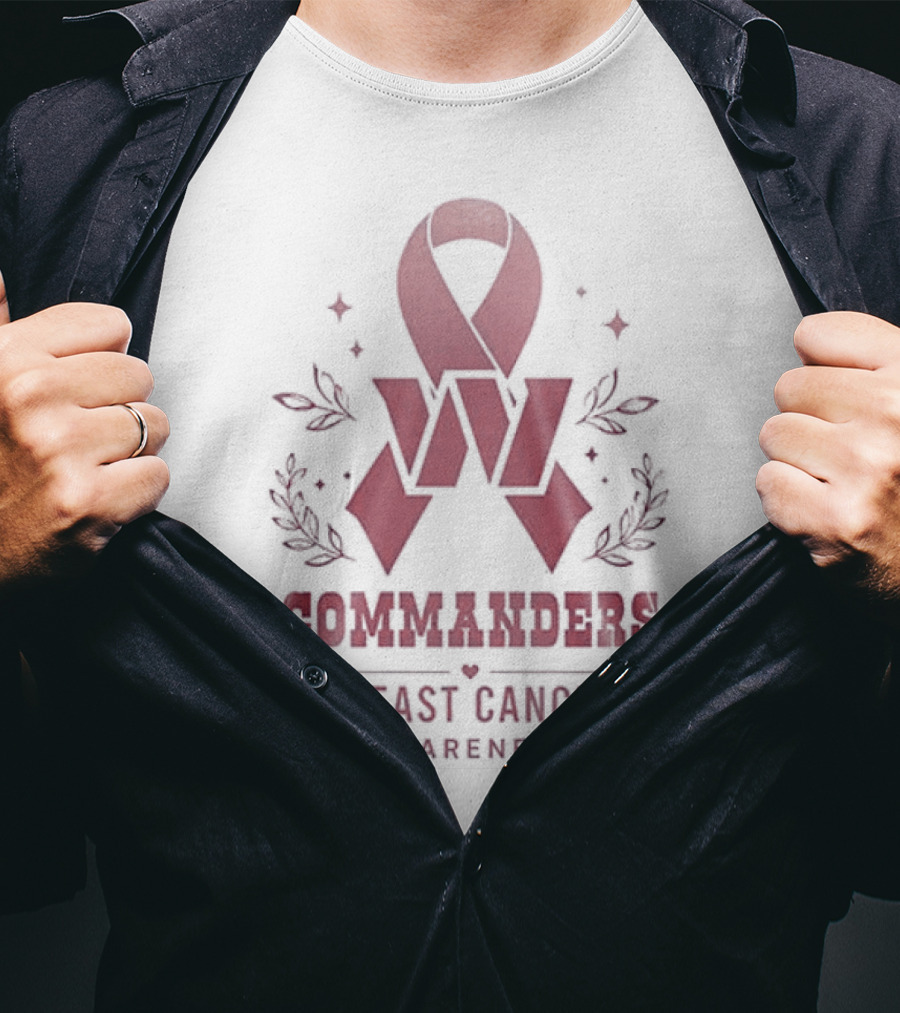 Commanders Breast Cancer Awareness Ribbon Hope And Strength Support T-Shirt