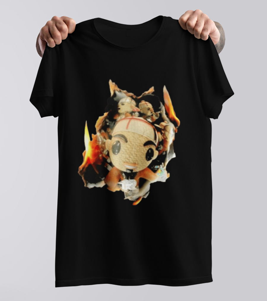 Street Mob Chuyin Los Locos Nunca Mueren Burning Plush Doll Fiery T-Shirt