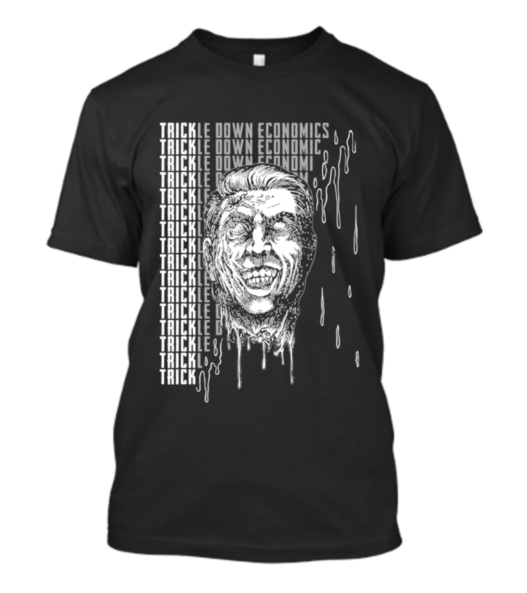 Trickle Down Economics Melting Face Concept T-Shirt