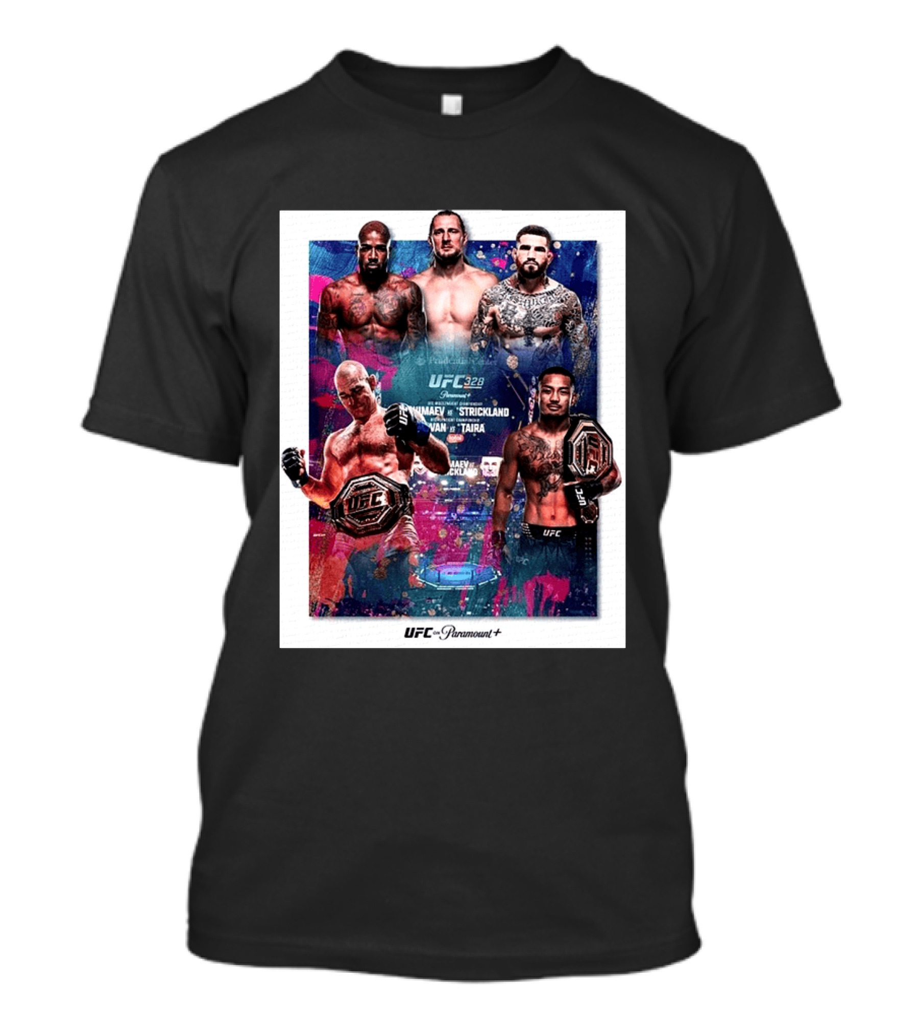 UFC 328 Khamzat Chimaev Vs Sean Strickland Joshua Van Vs Tatsuro Taira May 9 2026 Event UFC X Paramount Plus T-Shirt