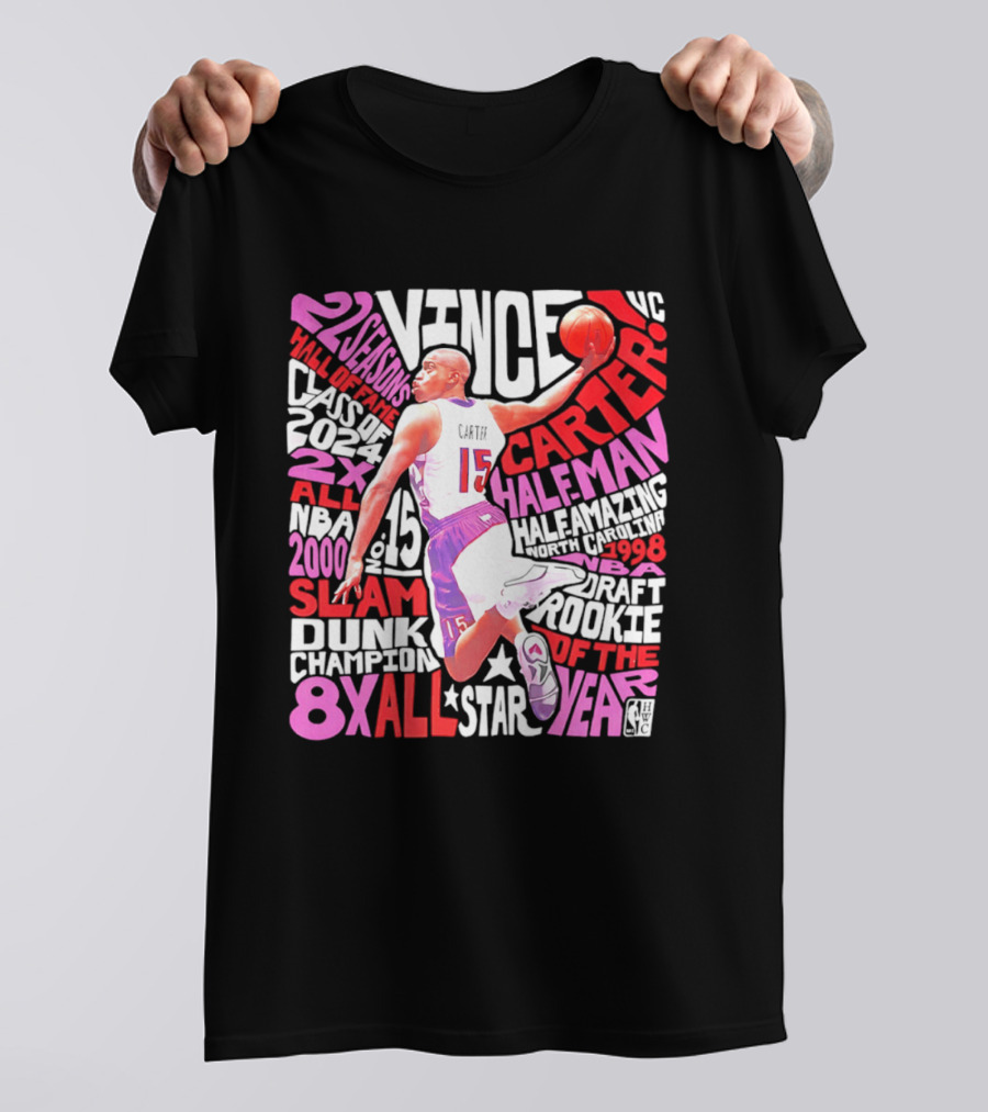 Vince Carter Toronto Raptors Slam Dunk Champion Half Man Half Amazing T-Shirt